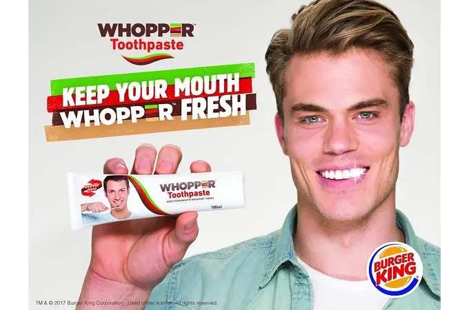 Розыгрыш Burger King о выпуске зубной пасты со вкусом воппера