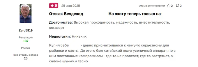 Примеры свежих положительных отзывов