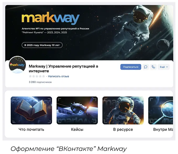 Соцсети в фирменном стиле Markway