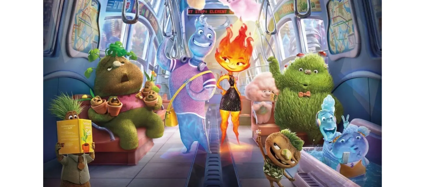 Кадр из мультфильма Pixar “Элементарно”