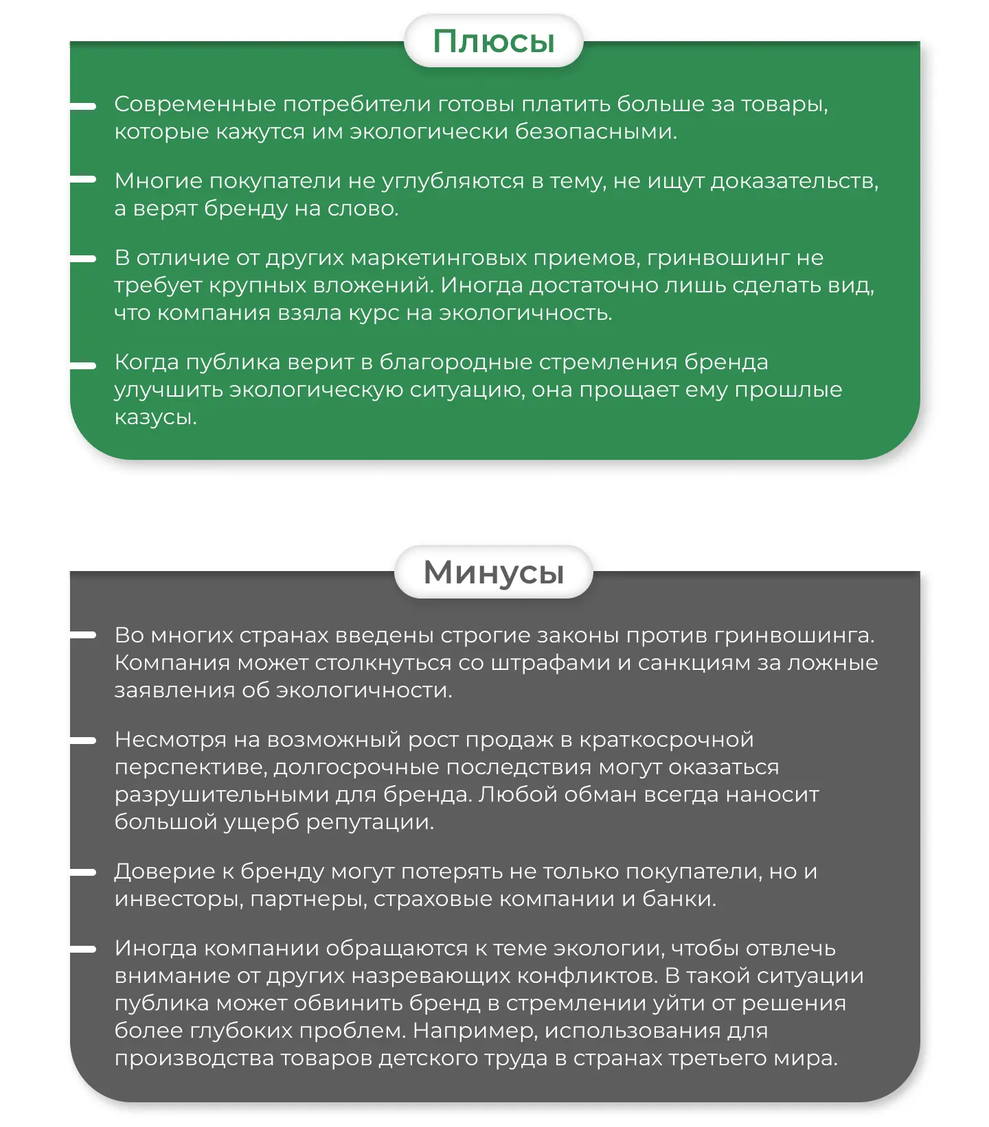 Плюсы и минусы гринвошинга
