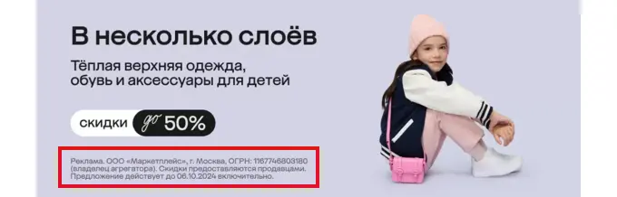 Пример дисклеймера для подтверждения информации