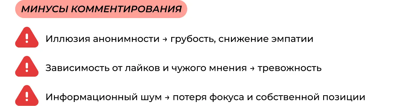 Минусы комментирования