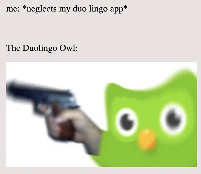 Мем, с которого началось формирование репутации злой совы Duolingo