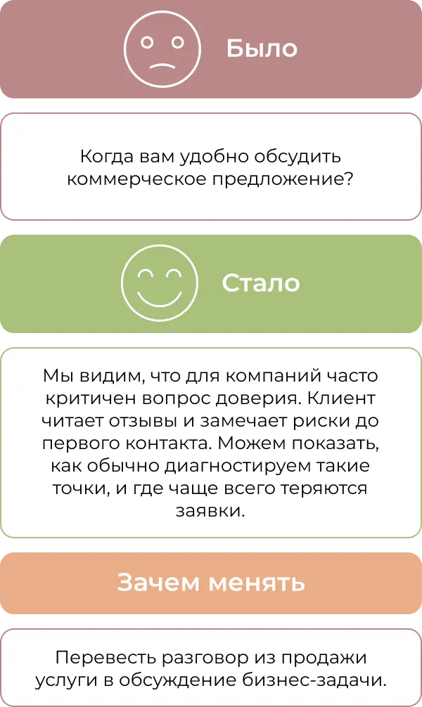 Как менять скрипты с акцентом на репутационном капитале
