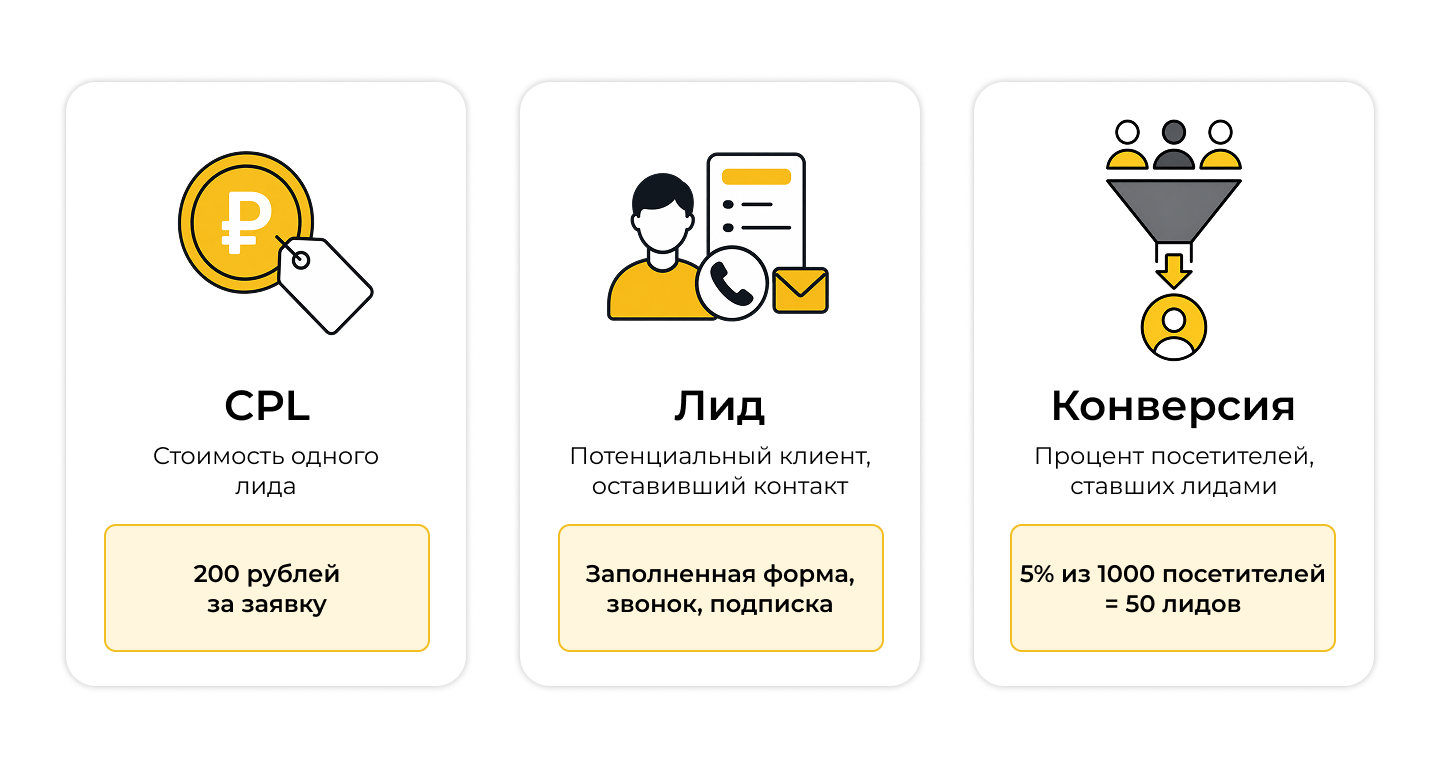 Пример связи конверсии и стоимости лида