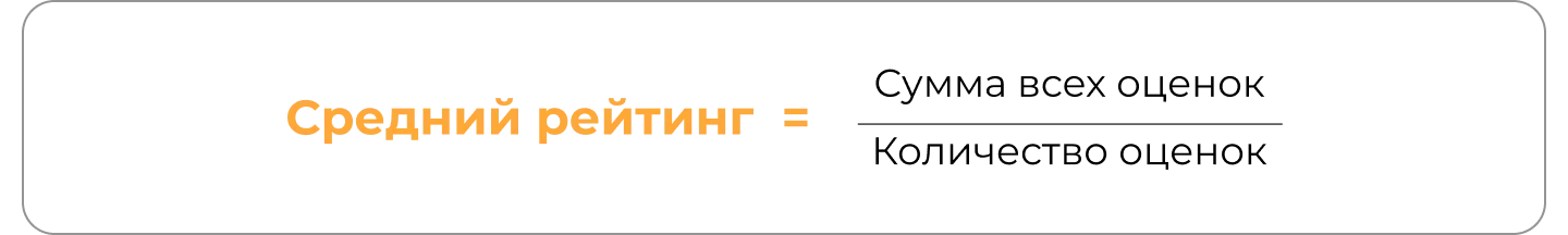 Простая формула расчета среднего рейтинга
